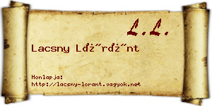 Lacsny Lóránt névjegykártya