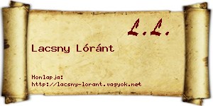 Lacsny Lóránt névjegykártya