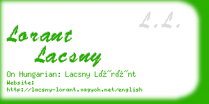 lorant lacsny business card